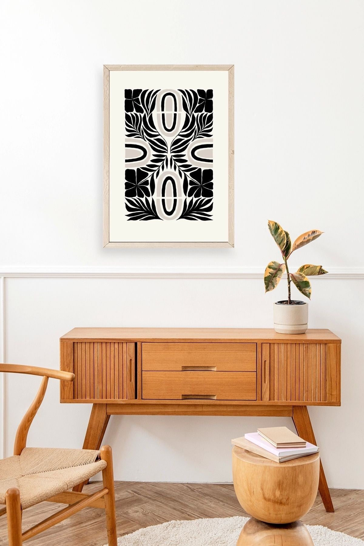 Soyut Ahşap Çerçeveli Tablo 23 x 30