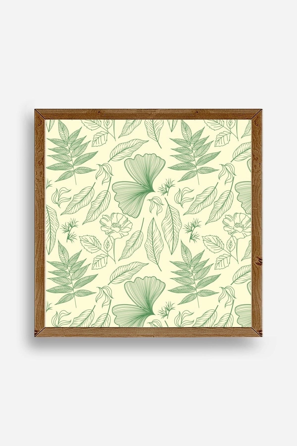 Yaprak Ahşap Çerçeveli Tablo 42 x 42