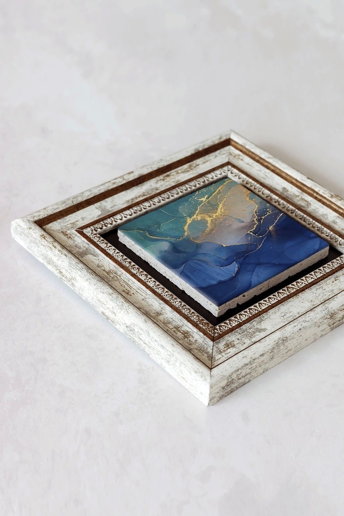 Çerçeveli Taş Tablo , Çerçeveli Taş Duvar Dekoru-enkcrcvtbl-00189 20 cm