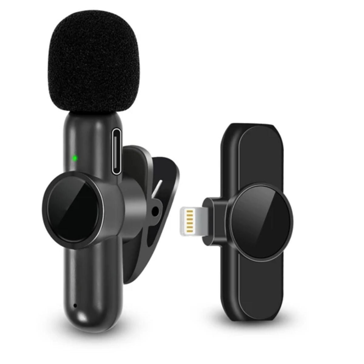 BUFFER® Type C Uyumlu İphone Dönüştürücülü Kablosuz Yaka Mikrofonu Android ve İphone Uyumlu Mini Mikrofon