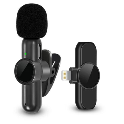 BUFFER® Type C Uyumlu İphone Dönüştürücülü Kablosuz Yaka Mikrofonu Android ve İphone Uyumlu Mini Mikrofon