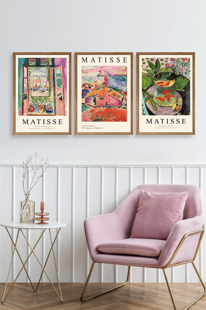 Matisse Üçlü Ahşap Çerçeveli Tablo 50 x 70