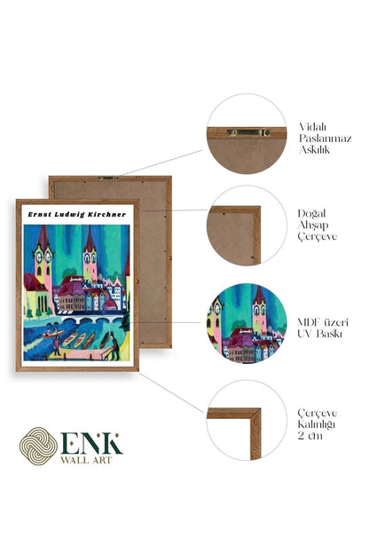 Ernst Ludwig Kirchner Ahşap Çerçeveli Tablo 17 x 23