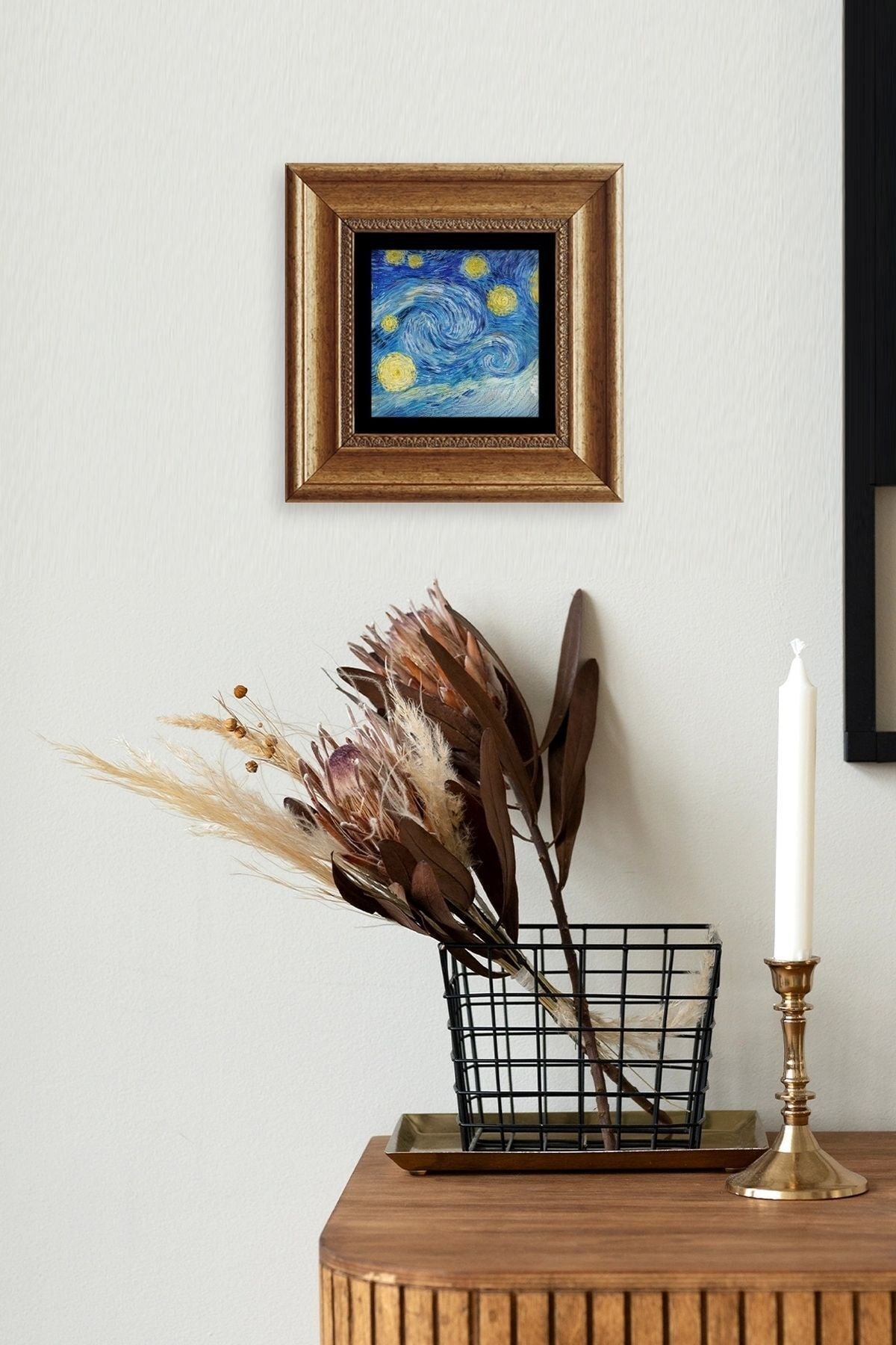 Van Gogh Çerçeveli Taş Tablo 20 cm