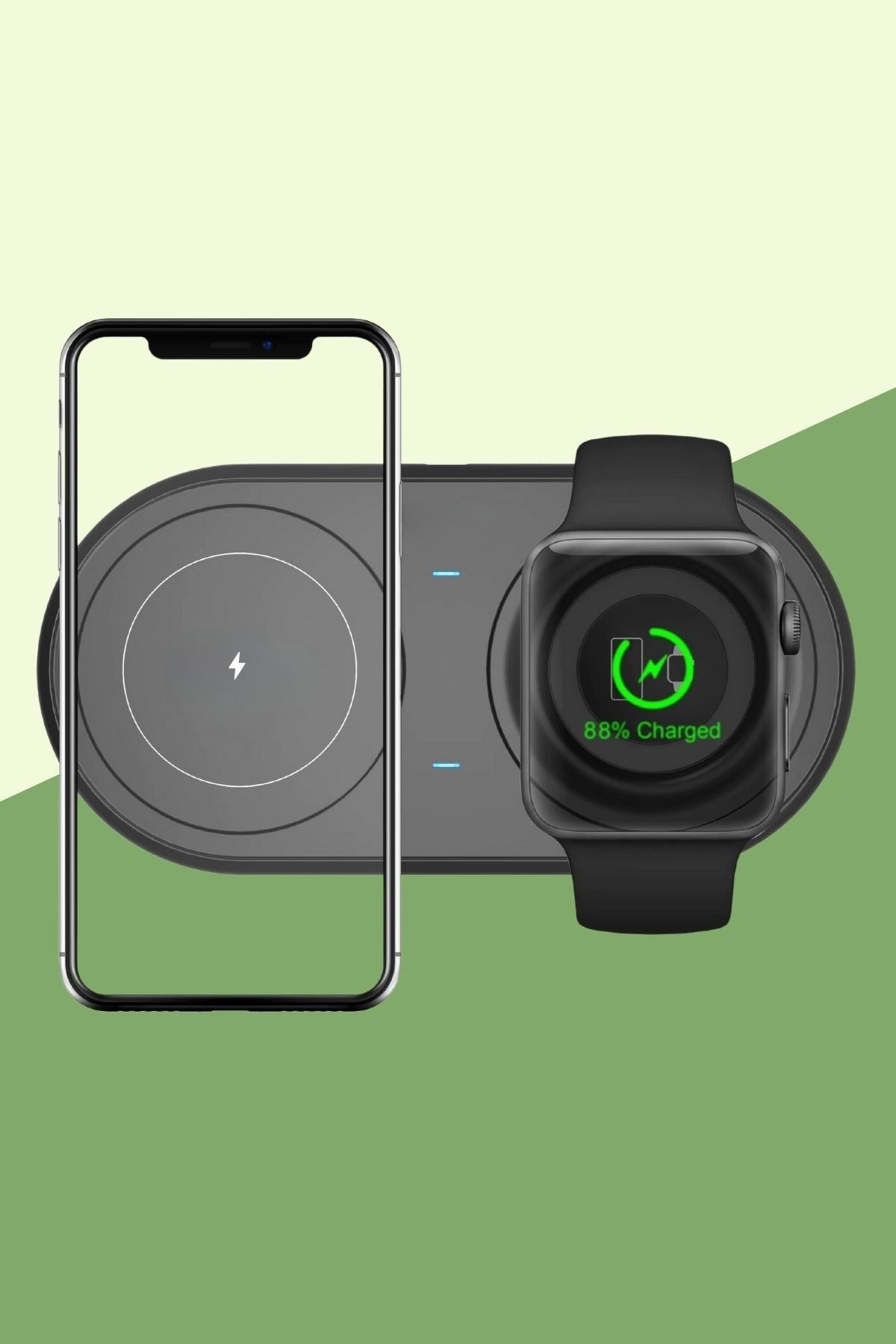 BUFFER® 2si 1arada Kablosuz Saat,Kulaklık ve Telefon Hızlı Şarj Etme Aparatı