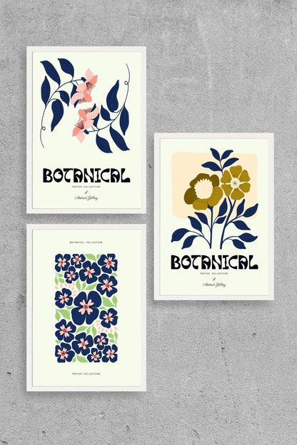 Botanik Üçlü Ahşap Çerçeveli Tablo 23 x 30