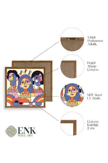 Modern Ahşap Çerçeveli Tablo 42 x 42