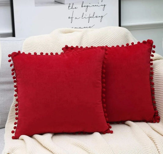 2'li ponponlu kırlent kılıf seti 40x 40