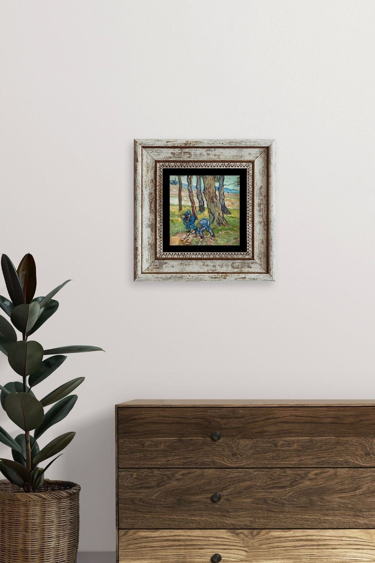 Van Gogh Çerçeveli Taş Tablo 20 cm