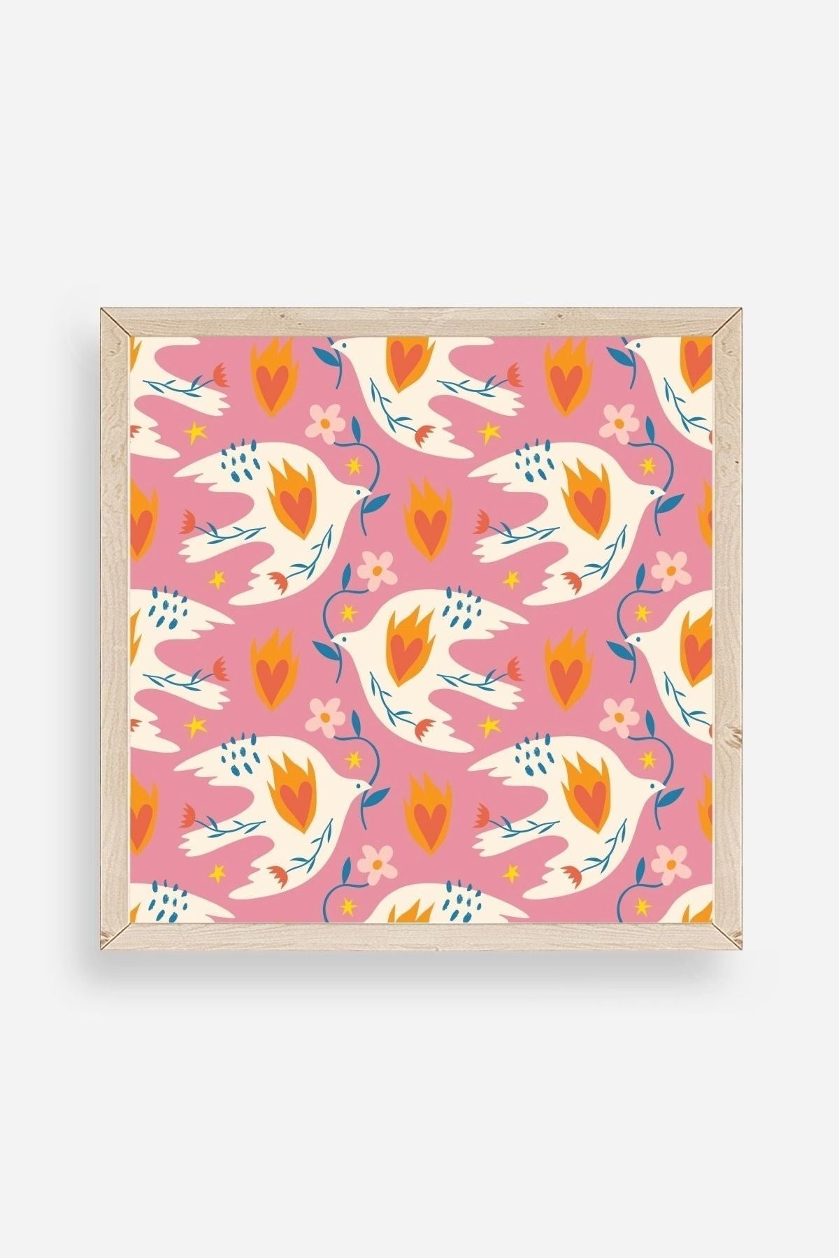 Kuş Ahşap Çerçeveli Tablo 23 x 23