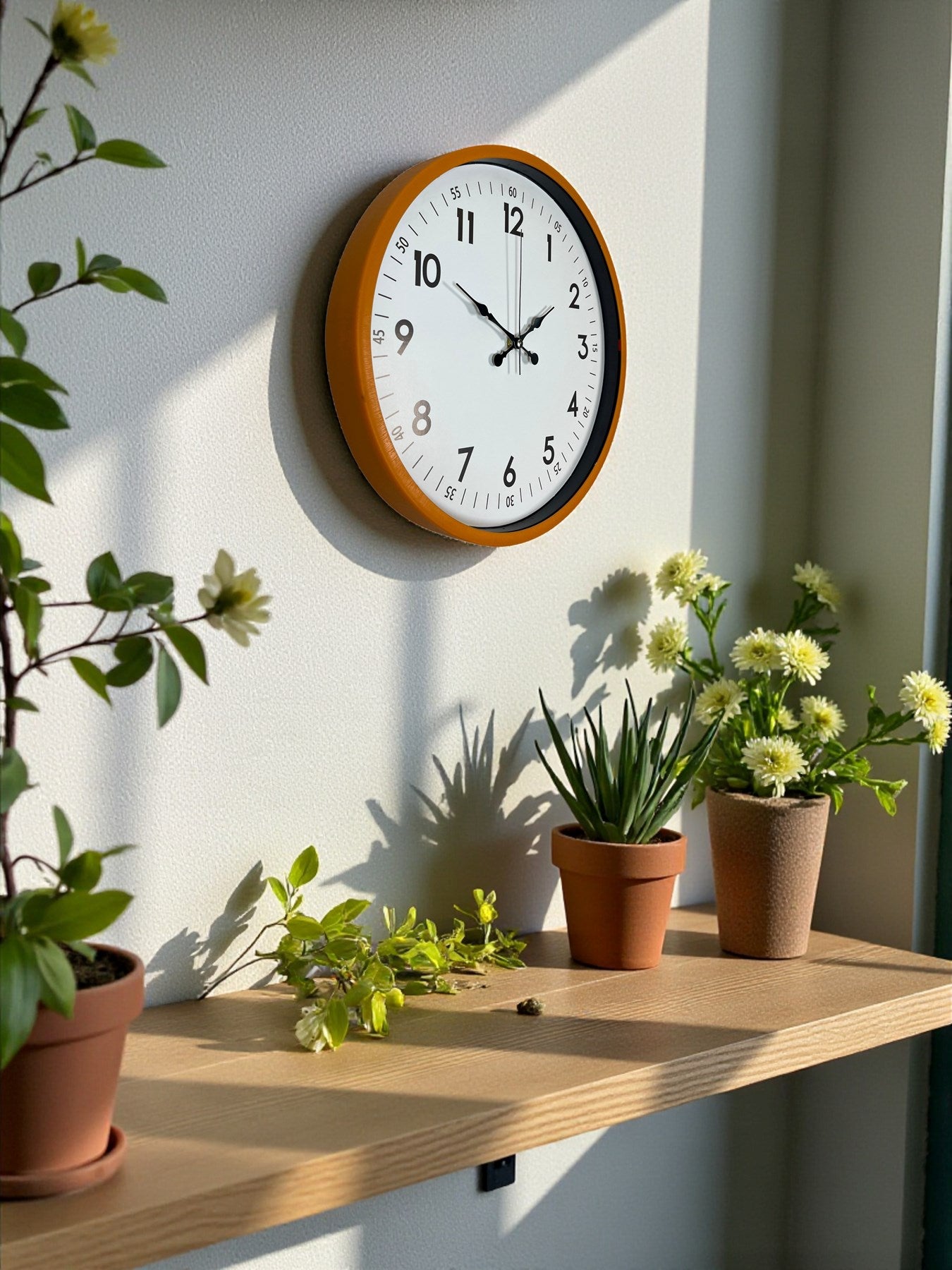 Zentime 36 Cm Turuncu Dekoratif Duvar Saati