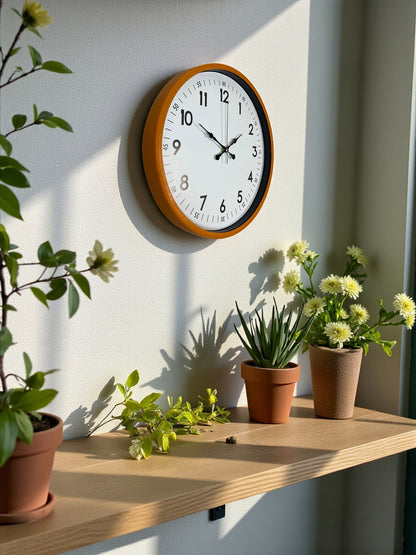 Zentime 36 Cm Turuncu Dekoratif Duvar Saati