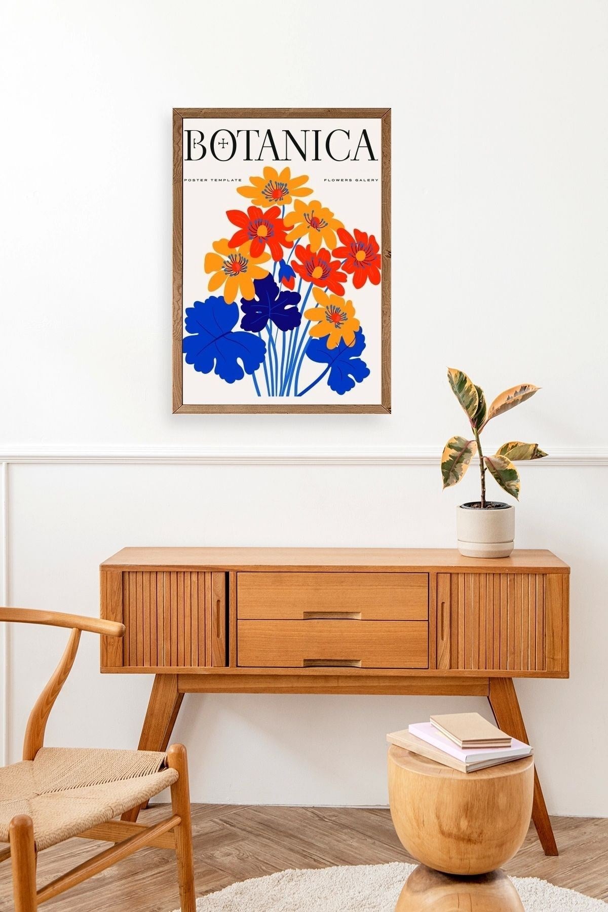 Çiçekler Ahşap Çerçeveli Tablo 30 x 42