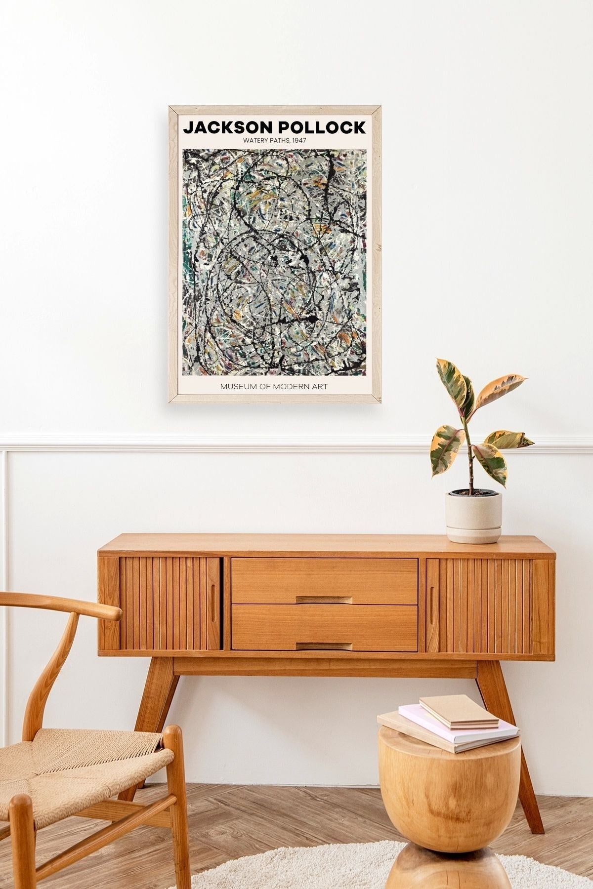 Jackson Polloc Ahşap Çerçeveli Tablo 30 x 42