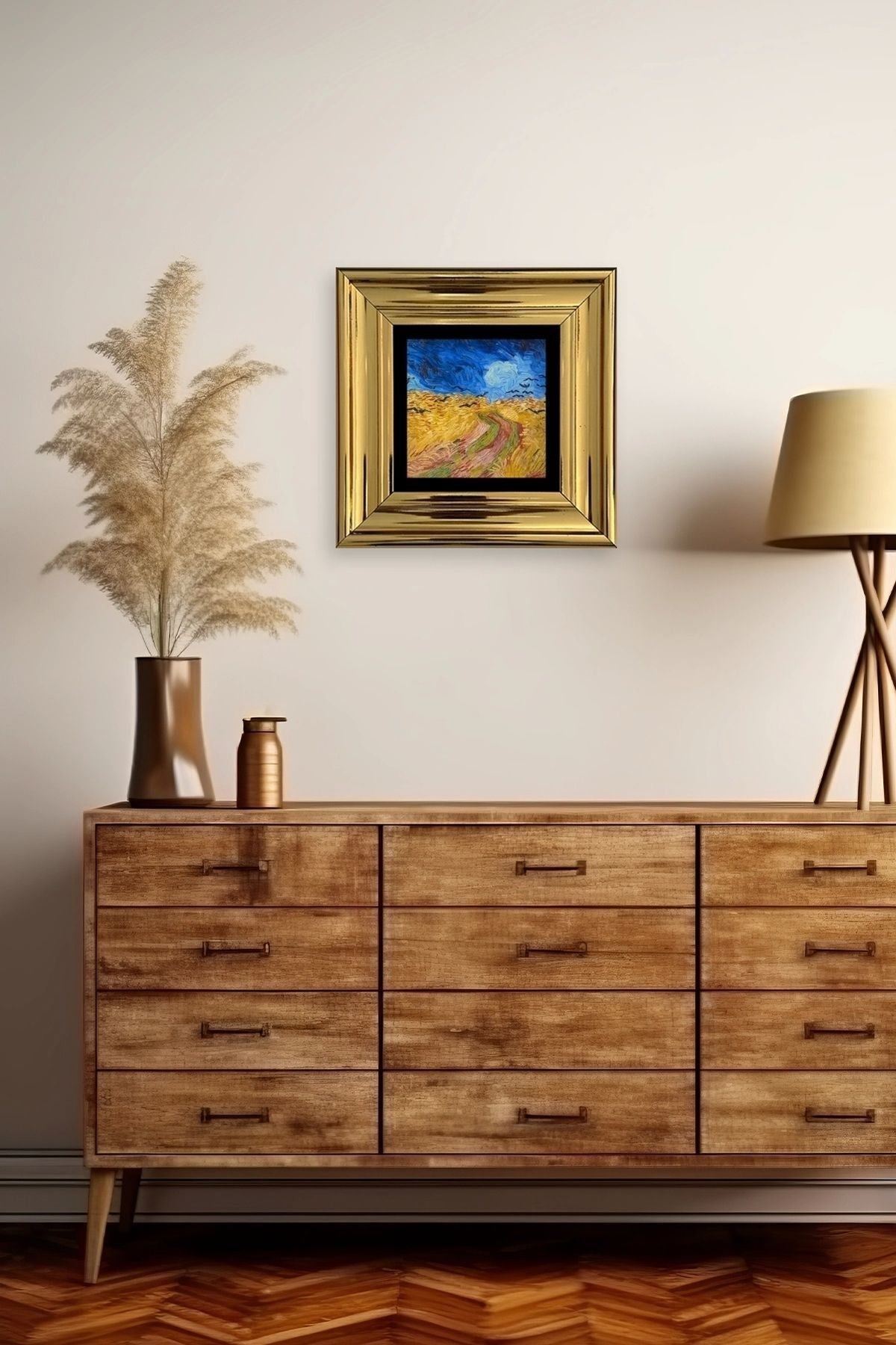 Van Gogh Çerçeveli Taş Tablo 20 cm