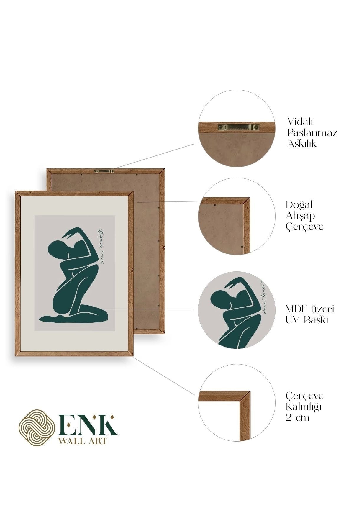 Modern Ahşap Çerçeveli Tablo 30 x 42