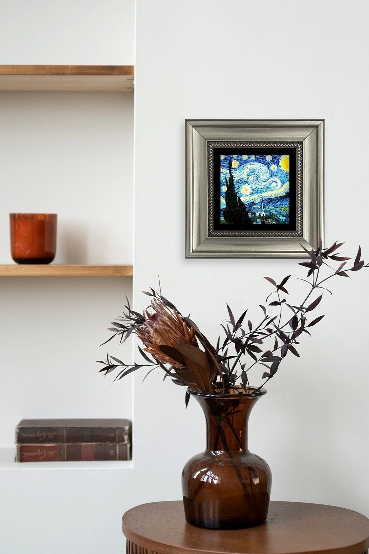 Van Gogh Çerçeveli Taş Tablo 20 cm