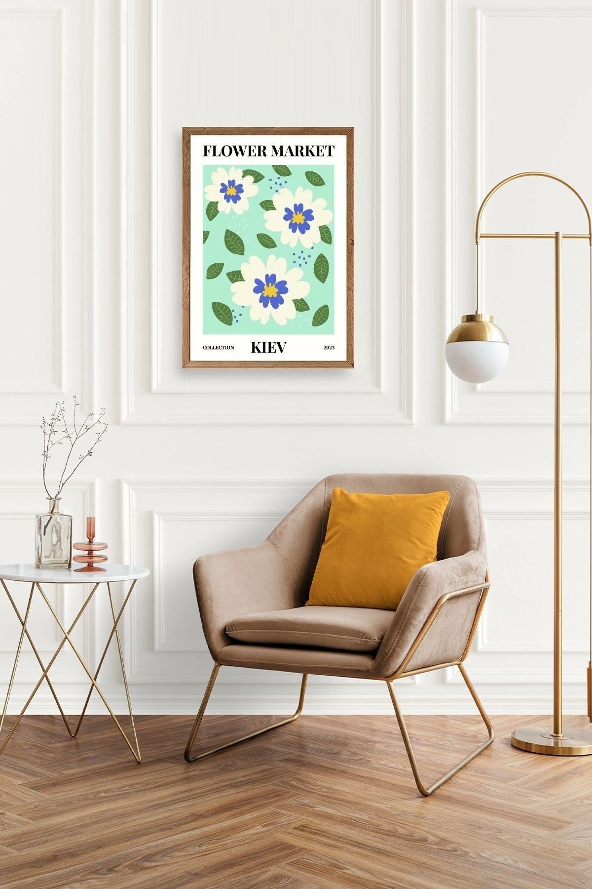 Çiçek Ahşap Çerçeveli Tablo 17 x 23