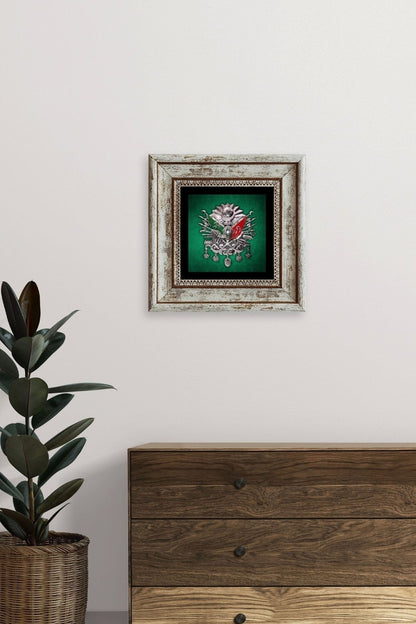 Osmanlı Tuğrası Çerçeveli Taş Tablo 20 cm