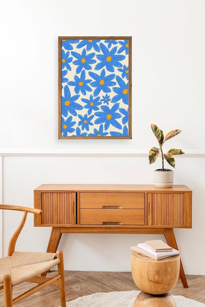 Çiçekler Ahşap Çerçeveli Tablo 23 x 30