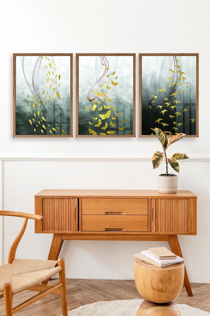 Soyut Hayvanlar Ahşap Çerçeveli Tablo 23 x 30