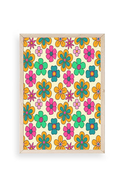 Çiçekler Ahşap Çerçeveli Tablo 23 x 30