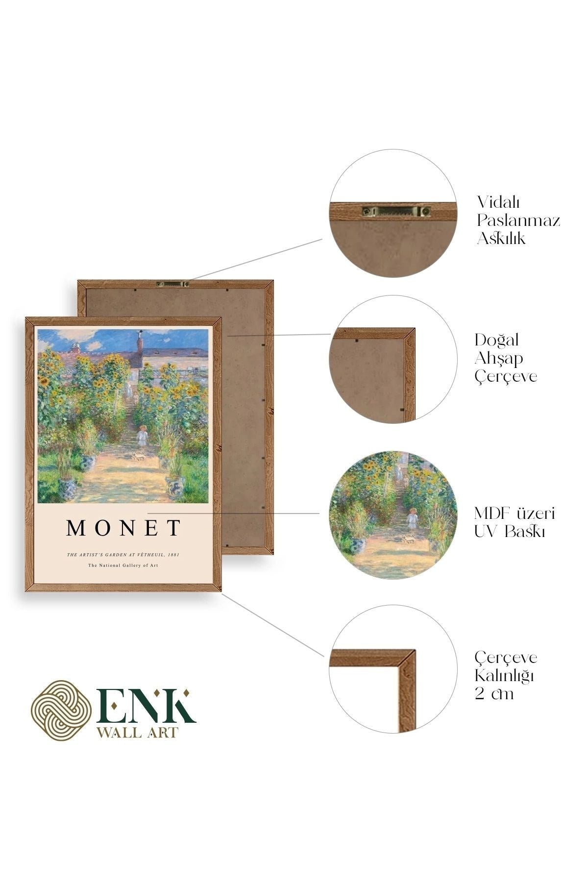 Monet Ahşap Çerçeveli Tablo 50 x 70