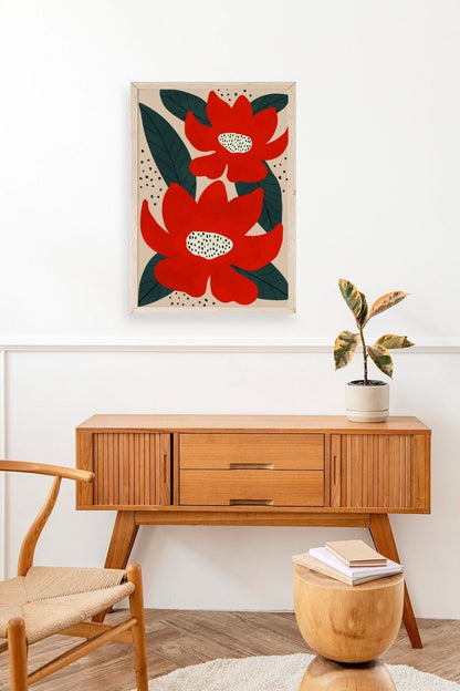 Çiçek Ahşap Çerçeveli Tablo 17 x 23