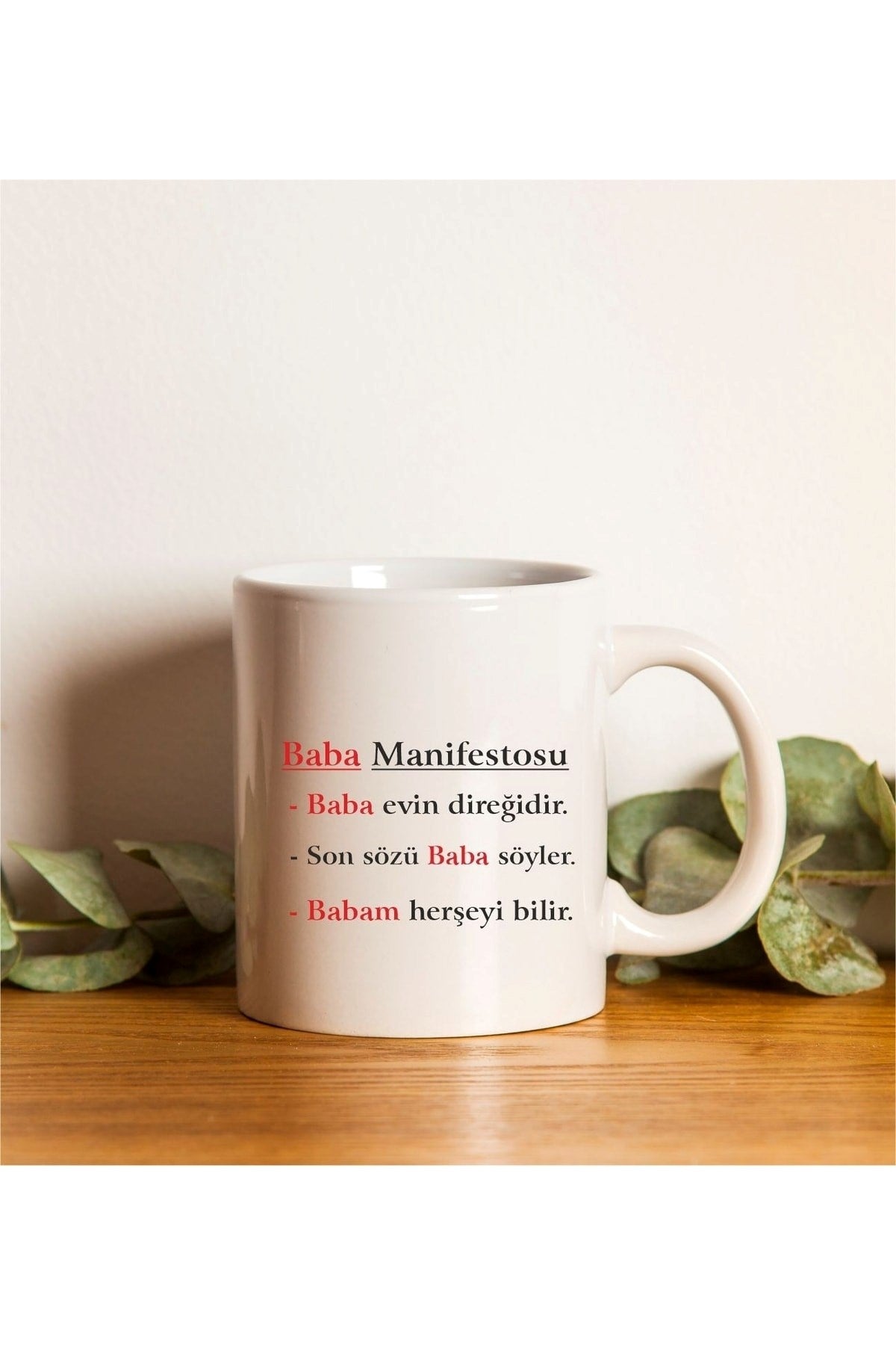 Babalar Günü Için Baba Manifestosu Baskılı Kupa