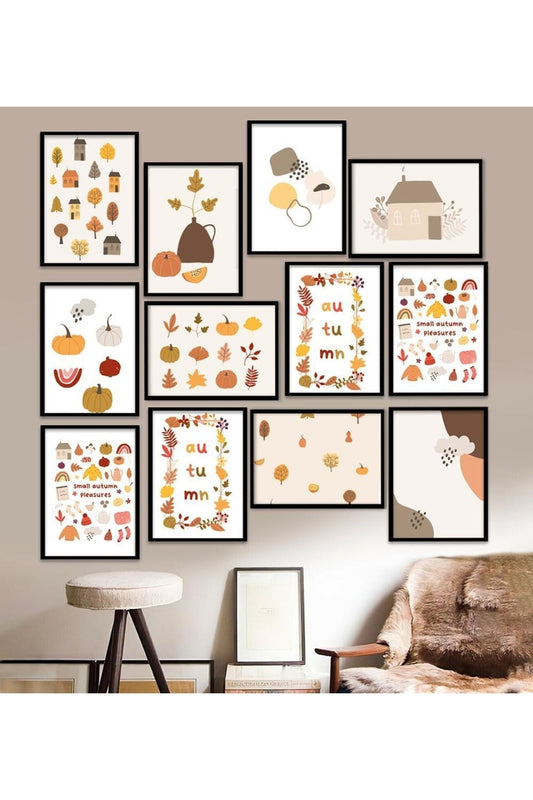 12 Parça Çerçeve Görünümlü Mdf Tablo Seti 15 x 20