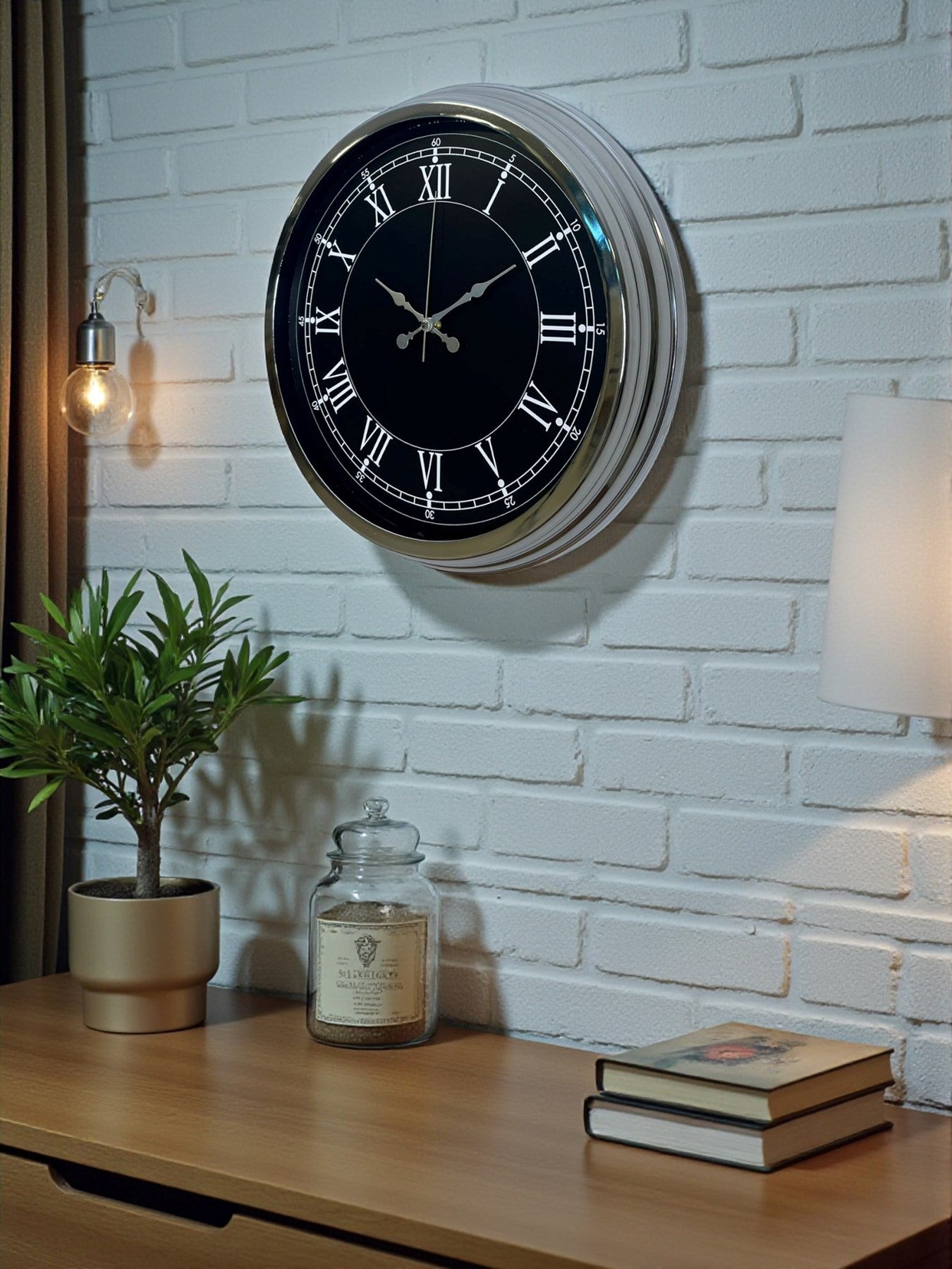 Zentime 40 Cm Krom Şık Duvar Saati