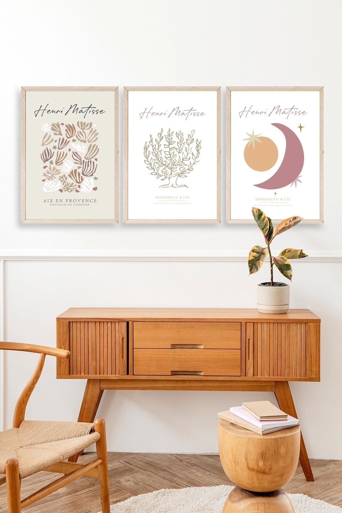 Matisse Üçlü Ahşap Çerçeveli Tablo 30 x 40