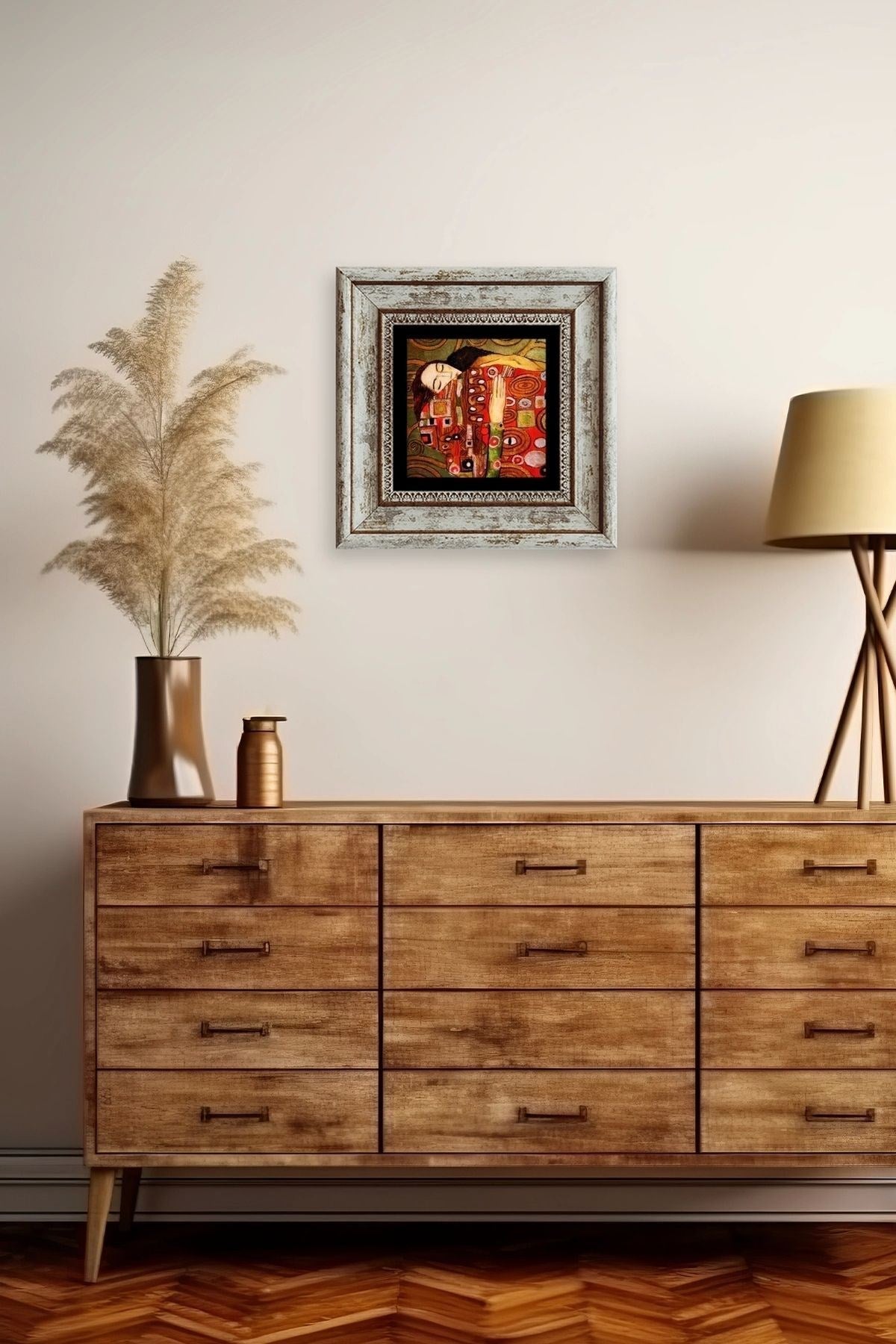 Gustav Klimpt Çerçeveli Taş Tablo 20 cm