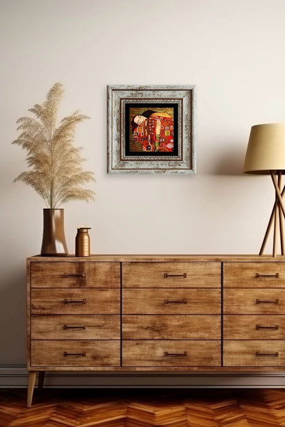 Gustav Klimpt Çerçeveli Taş Tablo 20 cm