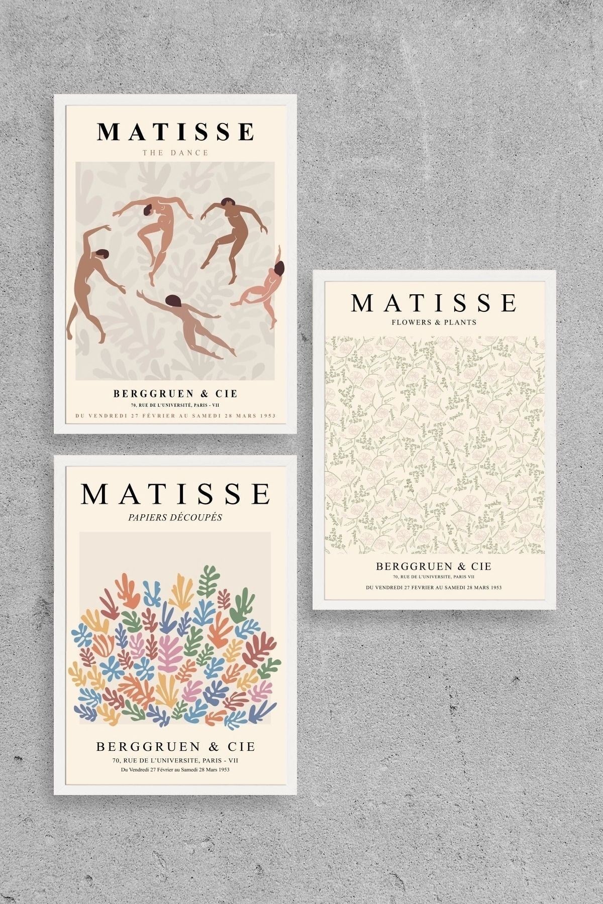 Matisse Üçlü Ahşap Çerçeveli Tablo 40 x 60