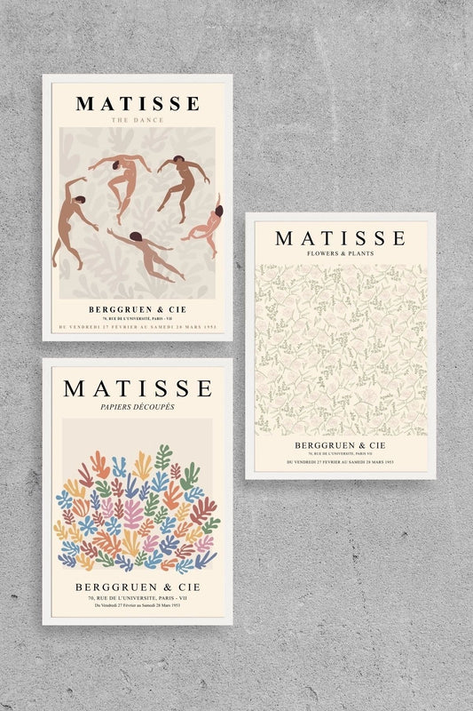 Matisse Üçlü Ahşap Çerçeveli Tablo 40 x 60