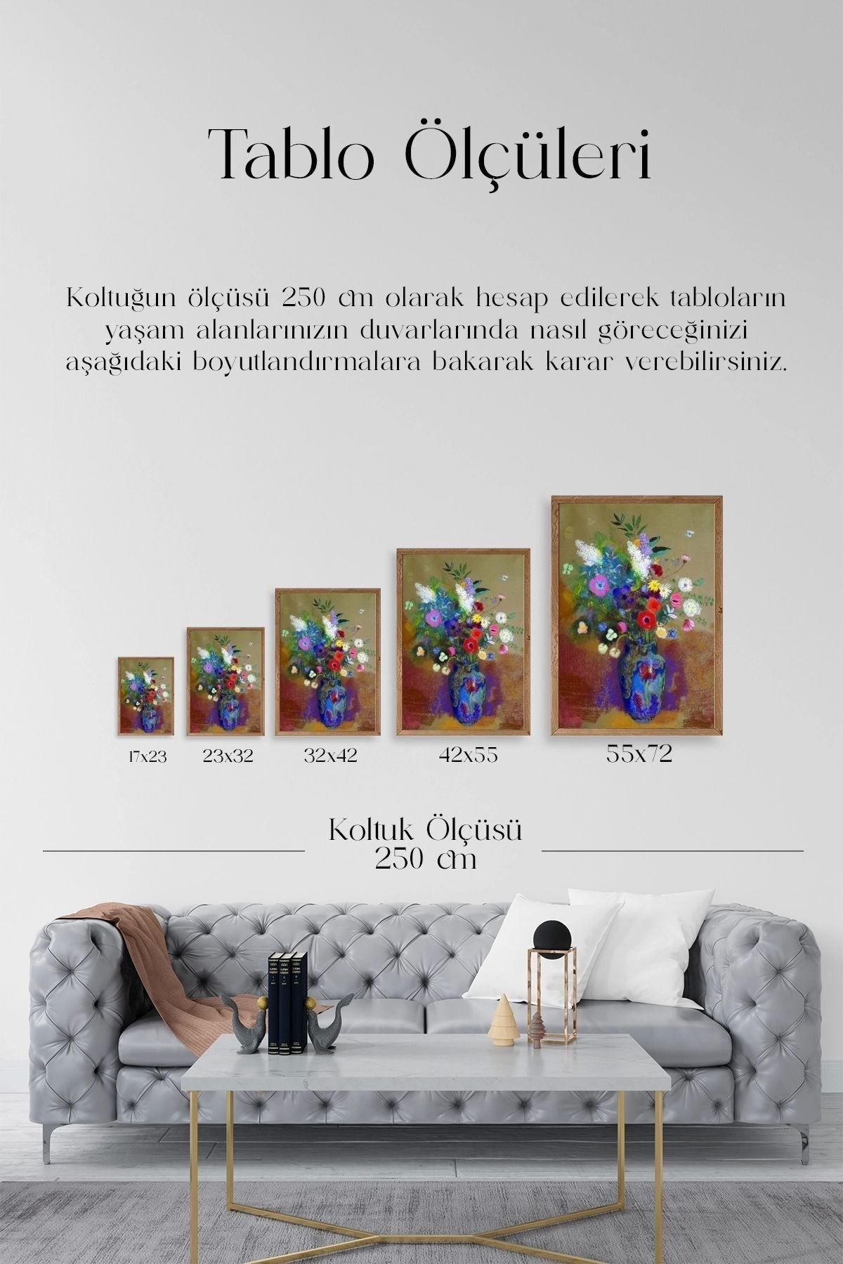 Çiçekler Ahşap Çerçeveli Tablo 23 x 30