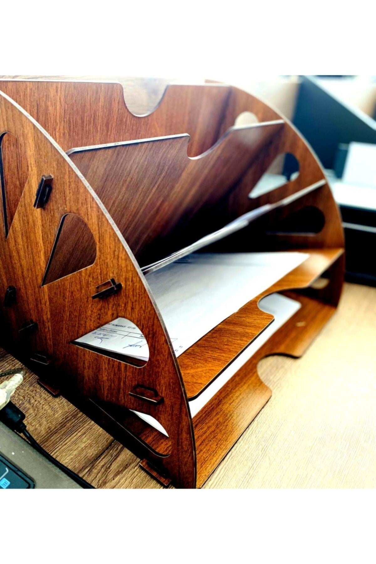 Ahşap Dekoratif Dosya Düzenleyici Masaüstü Toplayıcı 20 x 20