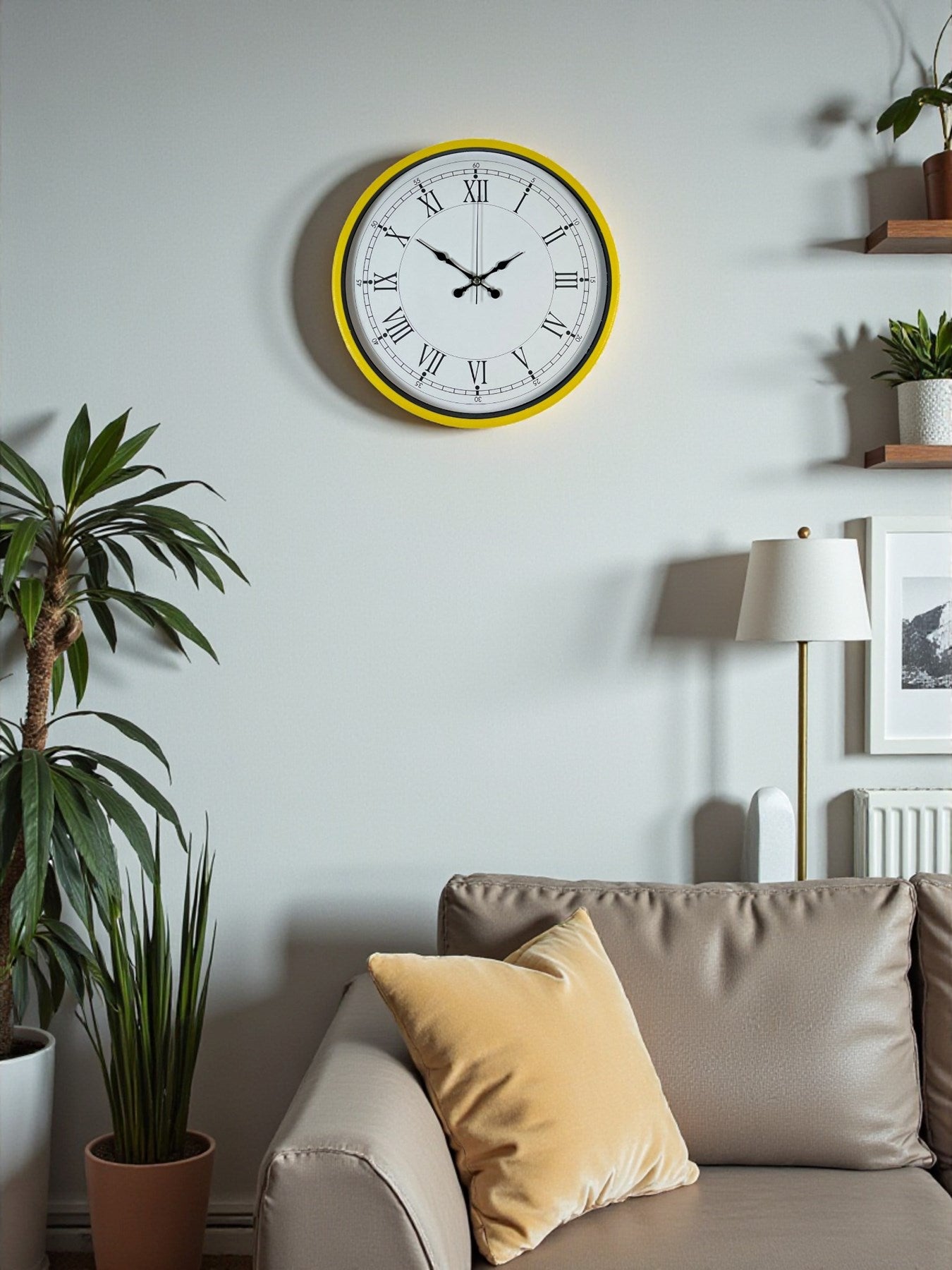 Zentime 36 Cm Sarı Dekoratif Duvar Saati