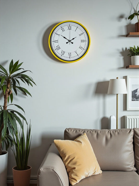 Zentime 36 Cm Sarı Dekoratif Duvar Saati