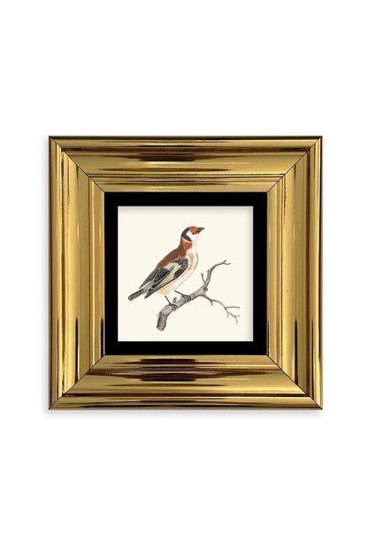 Dal ve Kuş Çerçeveli Taş Tablo 20 cm