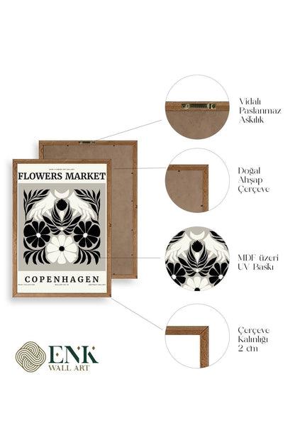 Çiçek Ahşap Çerçeveli Tablo 50 x 70
