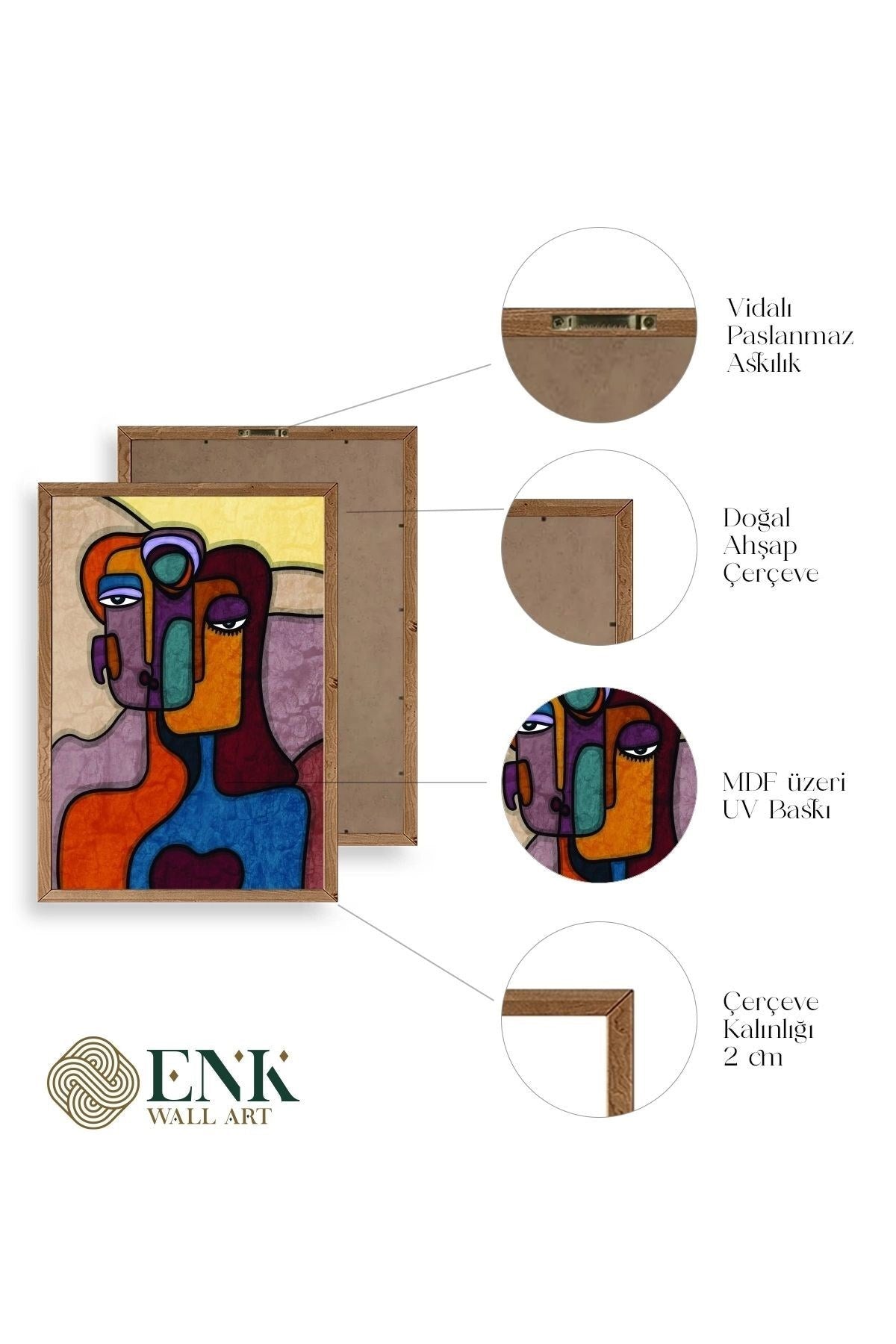 Soyut Kadın Ahşap Çerçeveli Tablo 50 x 70