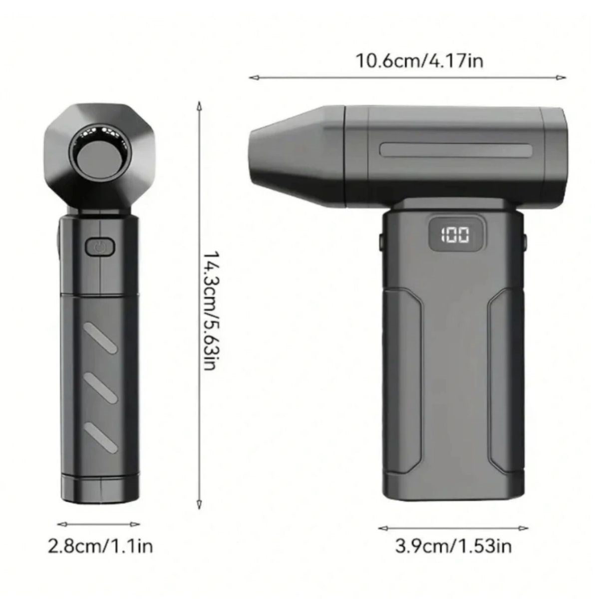 BUFFER® USB Şarjlı Güçlü Hava Üflemeli Toz Temizleyici Araç İçi, Klavye, PC ve Elektronik Cihaz Temizlik Cihazı X8 Jetfan