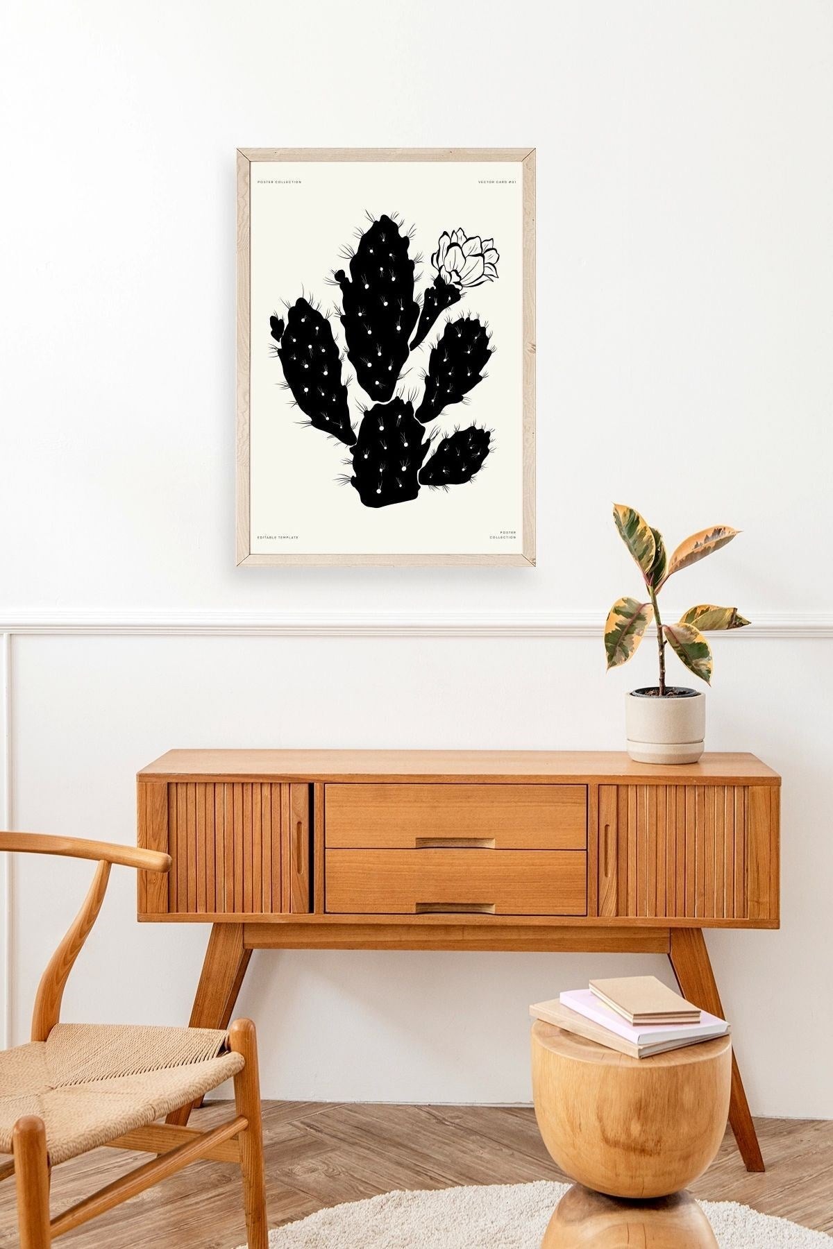 Çiçek Ahşap Çerçeveli Tablo 30 x 42