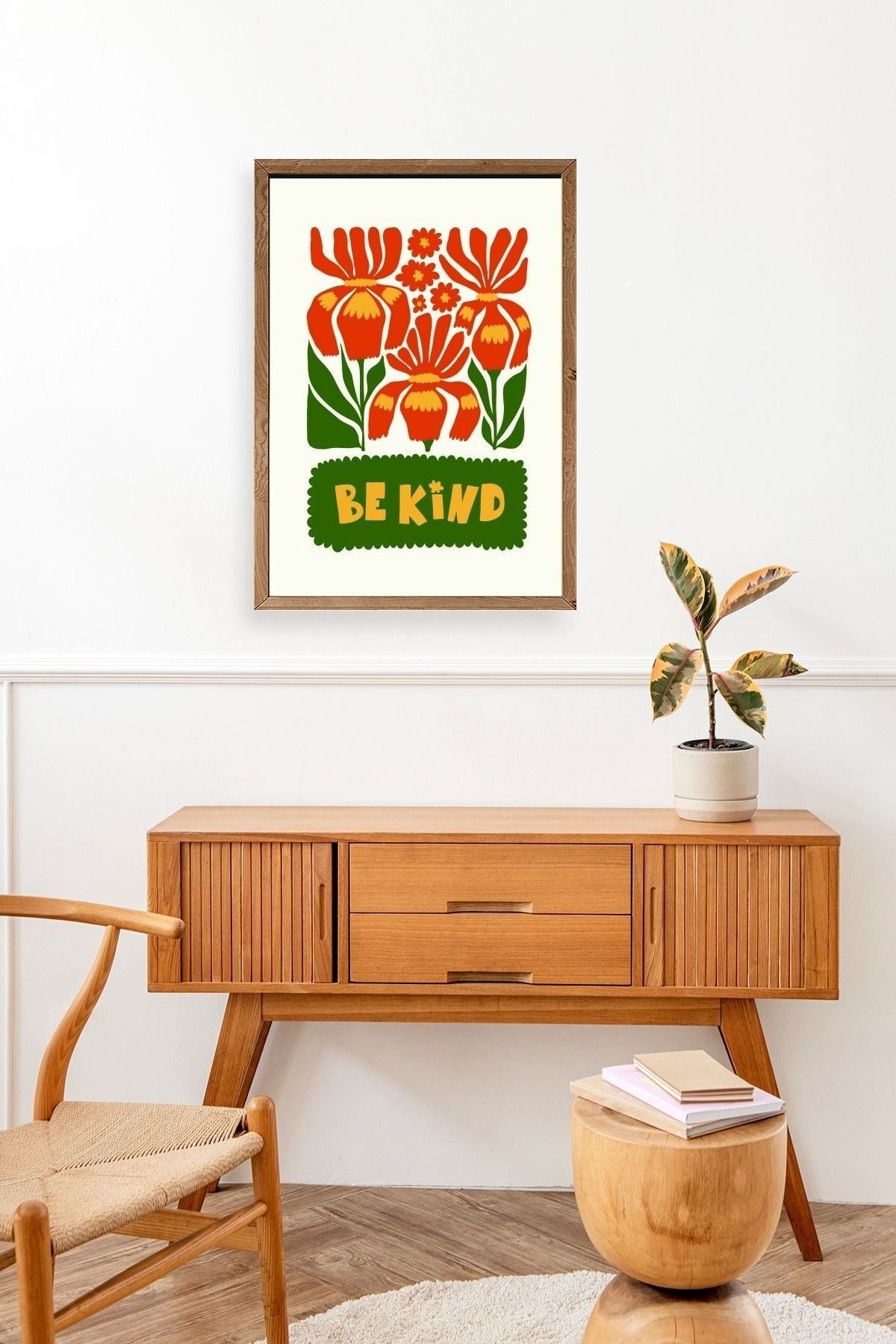 Motto Ahşap Çerçeveli Tablo 30 x 42