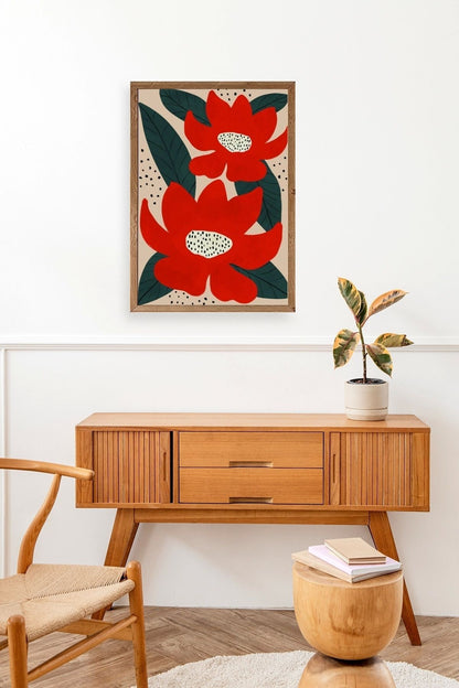 Çiçek Ahşap Çerçeveli Tablo 30 x 42