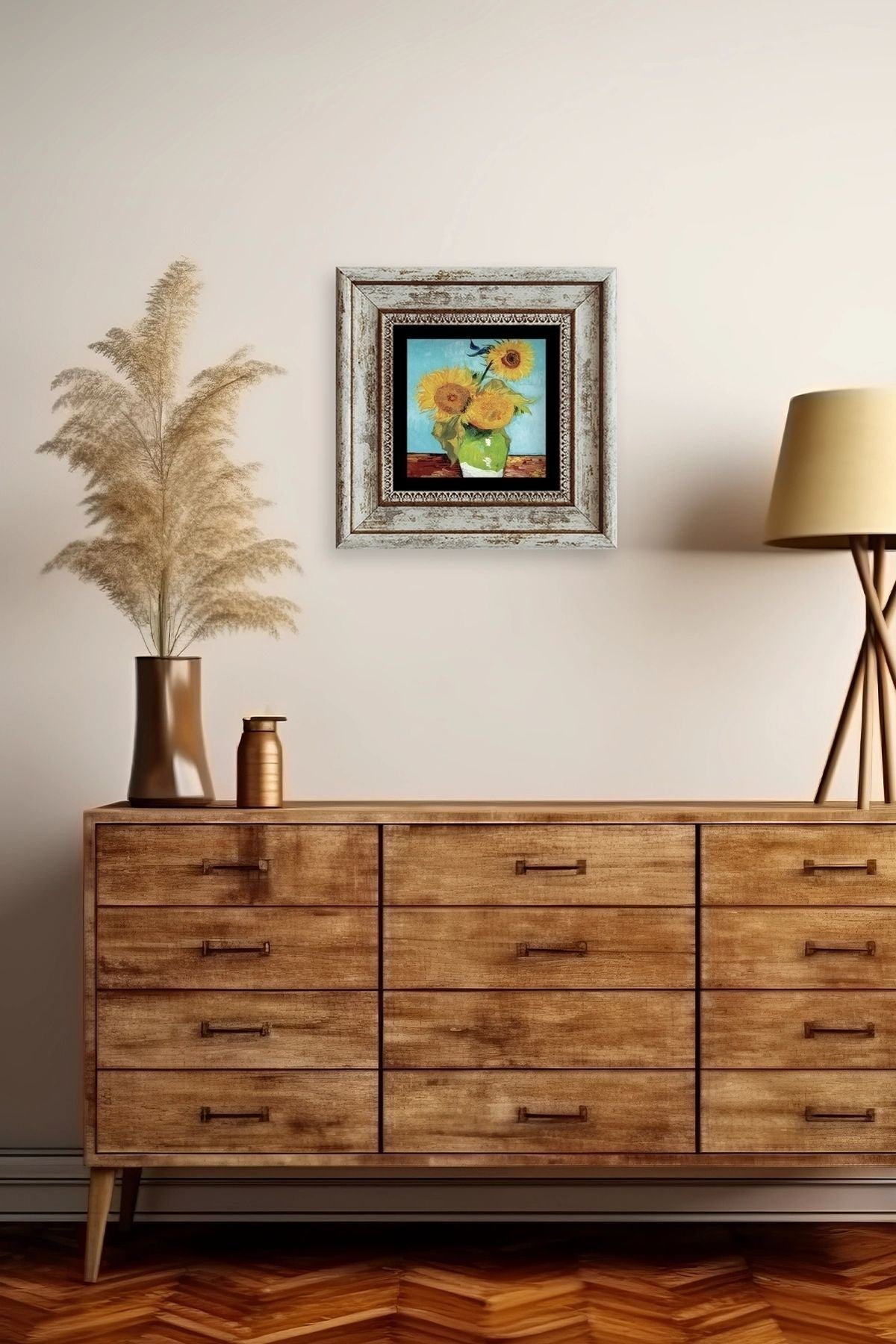 Van Gogh Çerçeveli Taş Tablo 20 cm