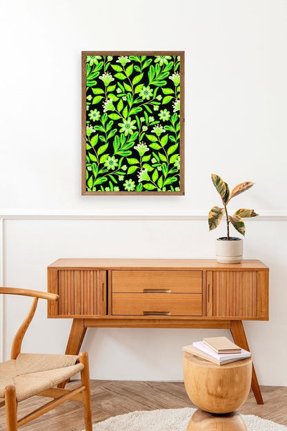 Yapraklar Ahşap Çerçeveli Tablo 23 x 30