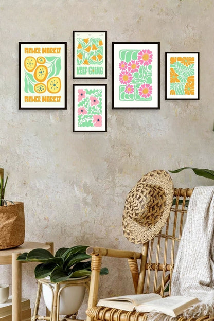 Flower Market 5'li Tablo 30 x 40